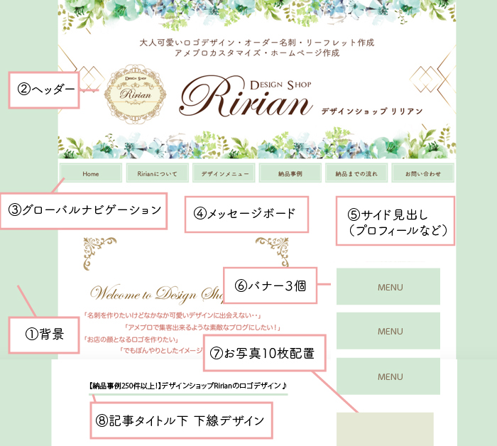 アメブロカスタマイズ デザインショップ Ririan